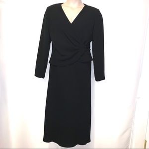 Evan Picone black dress. Wrap top. Sz 12.